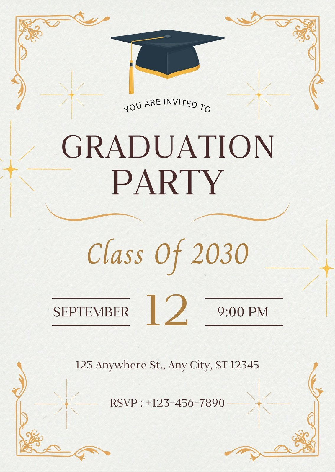 Free Custom Printable Graduation Invitation Templates | Canva with regard to Graduation Announcements Free Printable Templates