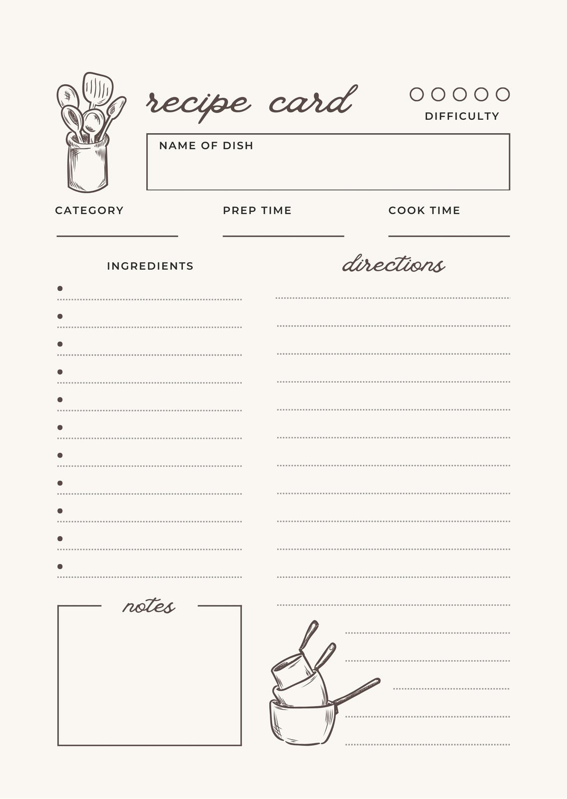 Free, Custom Printable Recipe Card Templates Online | Canva inside Free Printable Recipe Templates