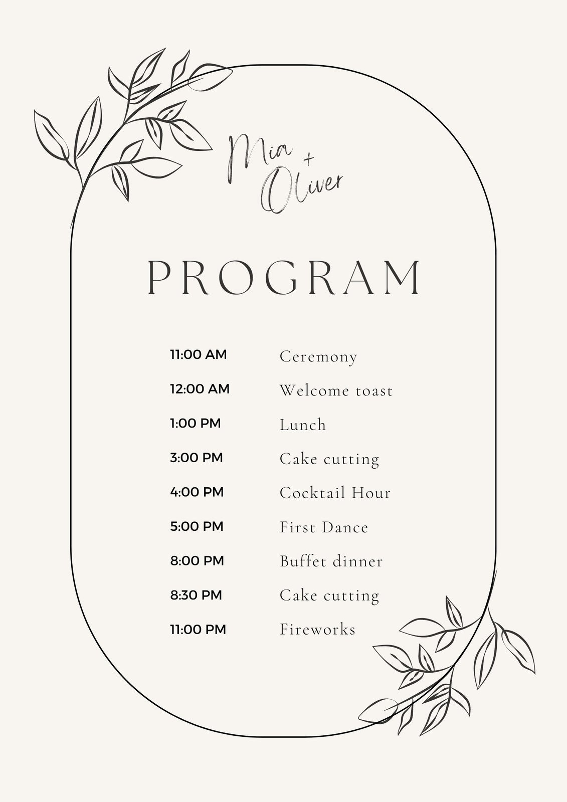 Free, Custom Printable Wedding Program Templates | Canva intended for Free Printable Wedding Program Templates