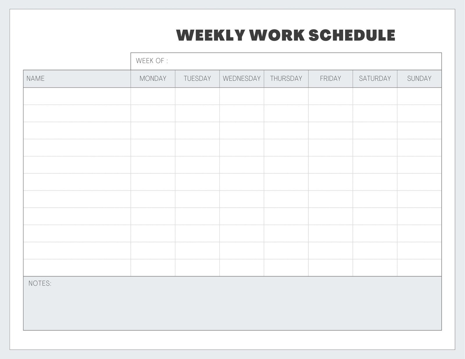 Free Custom Printable Work Schedule Planner Templates | Canva throughout Printable Free Weekly Employee Work Schedule Template