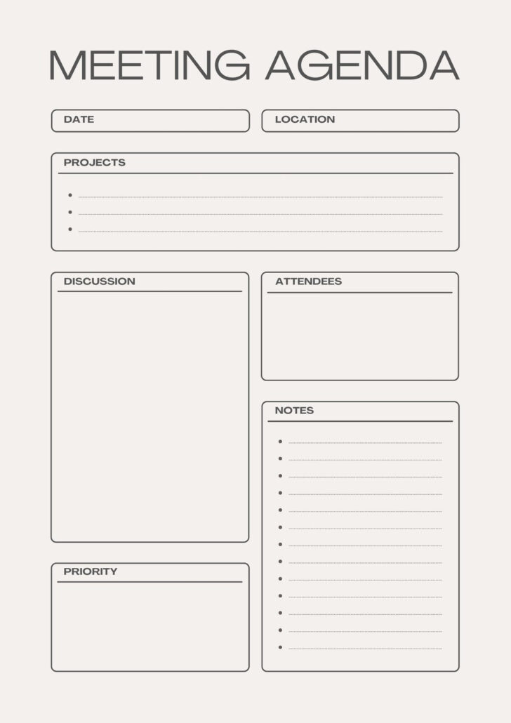 Printable Meeting Agenda Template