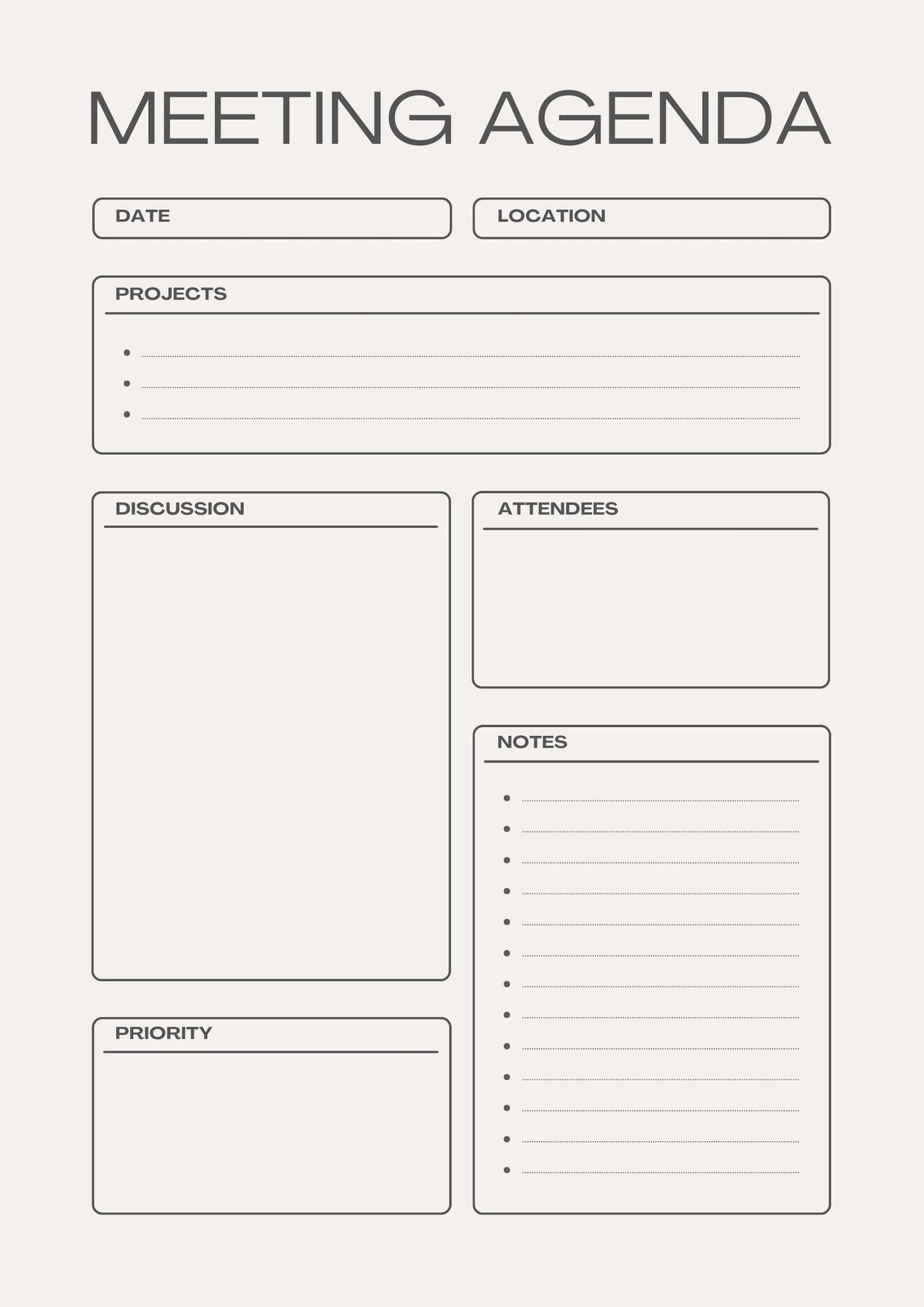 Free Customizable Agenda Document Templates To Print | Canva pertaining to Printable Meeting Agenda Template