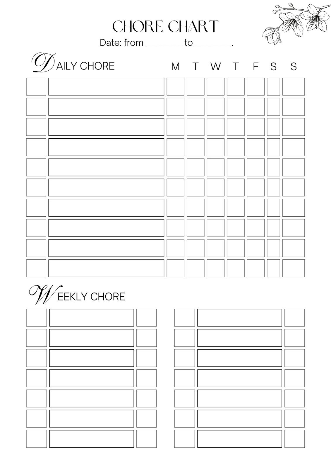 Free Customizable Chore Chart Templates To Print | Canva throughout Printable Responsibility Chart Template