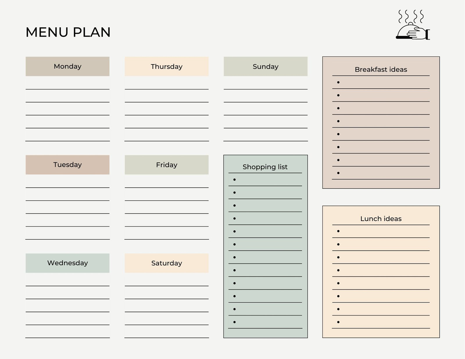 Free, Customizable Meal Planner Menu Templates | Canva inside Free Printable Meal Planning Template