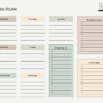 Free, Customizable Meal Planner Menu Templates | Canva Intended For Printable Weekly Menu Template