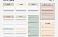 Free, Customizable Meal Planner Menu Templates | Canva with regard to Printable Meal Planner Template