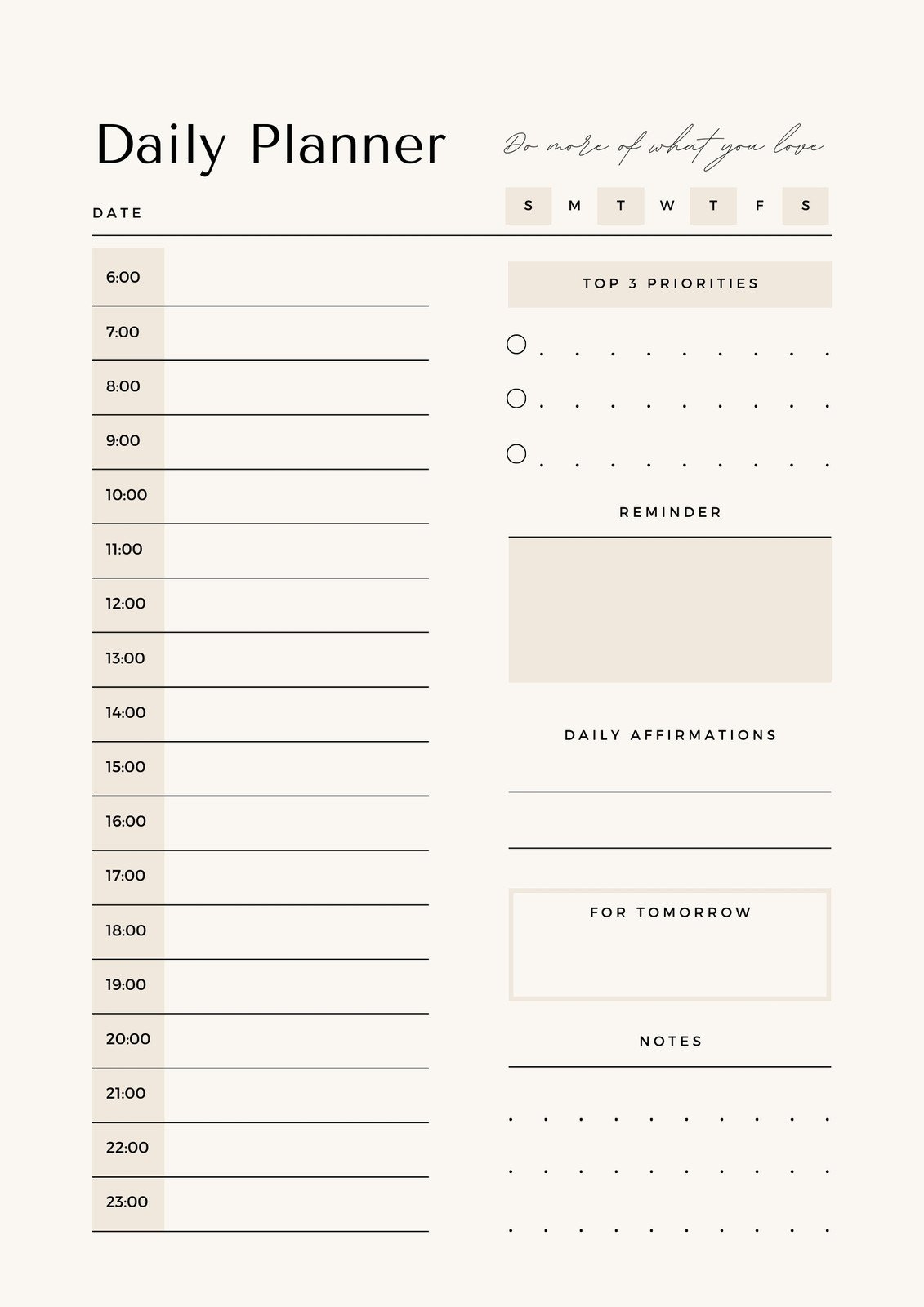 Free Daily Planner Templates To Customize | Canva regarding Printable Daily Planner Template