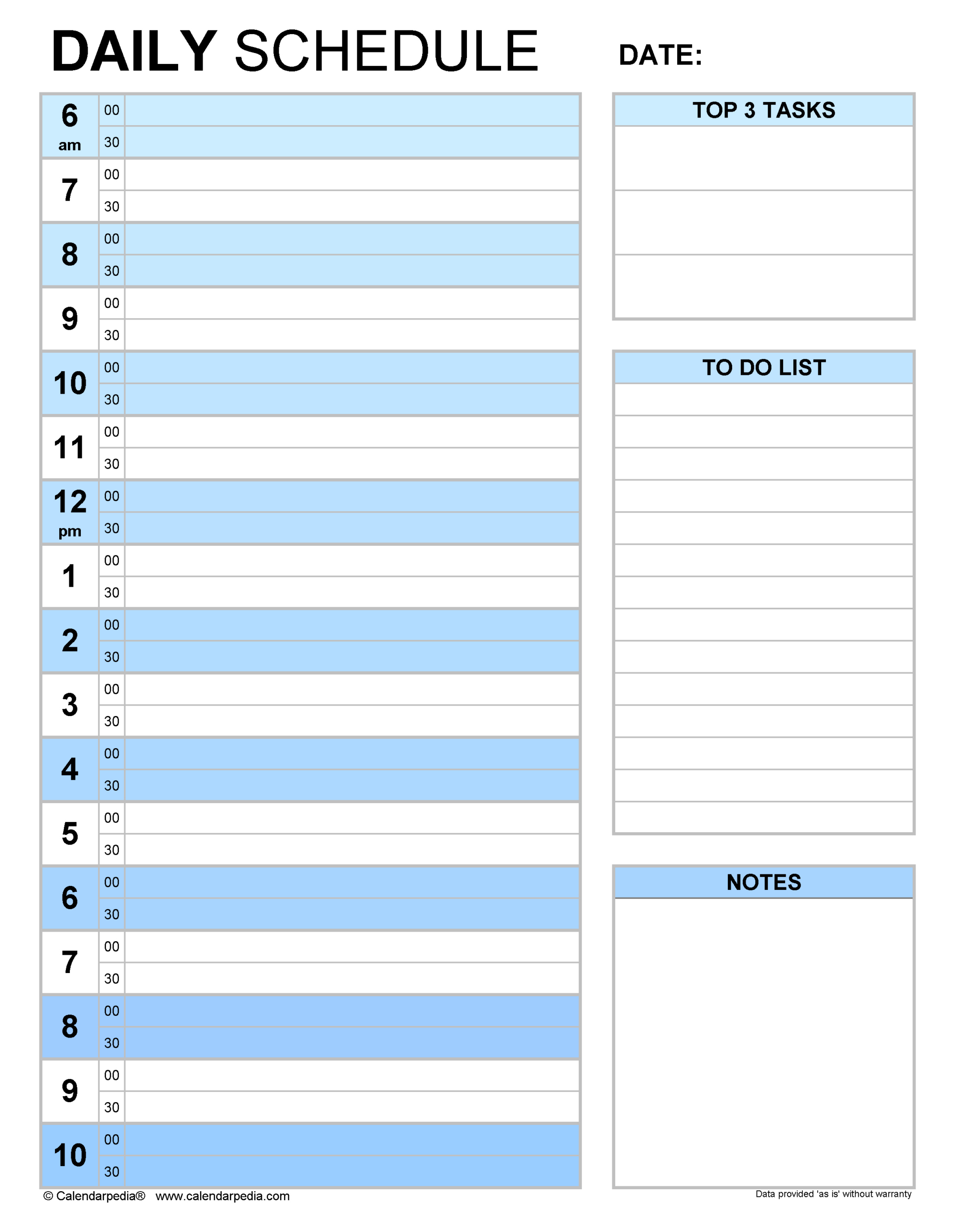 Free Daily Schedules In Pdf Format - 30+ Templates for Printable 30 Minute Schedule Template