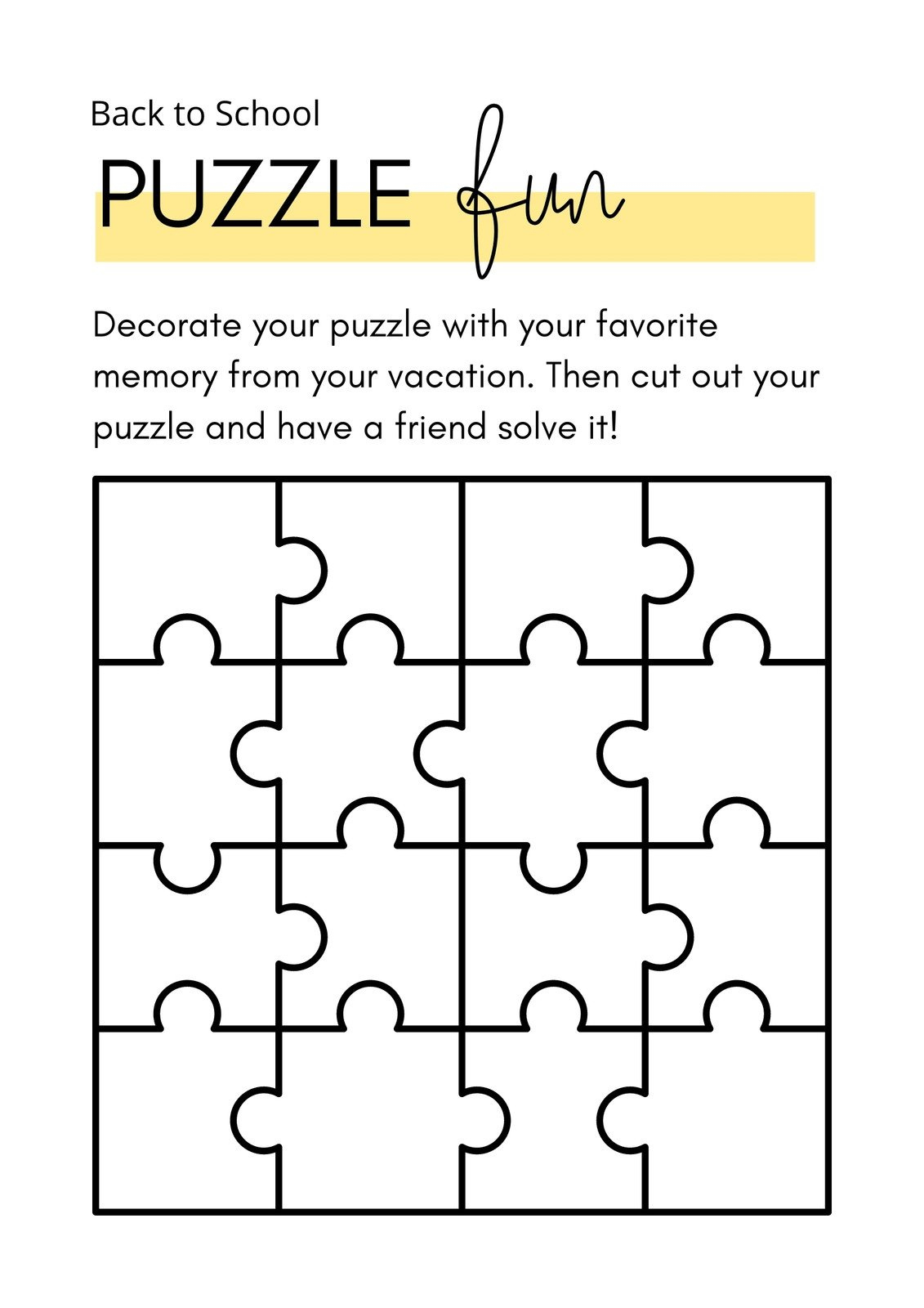 Free Editable Puzzle Templates | Canva within Editable Printable Puzzle Template