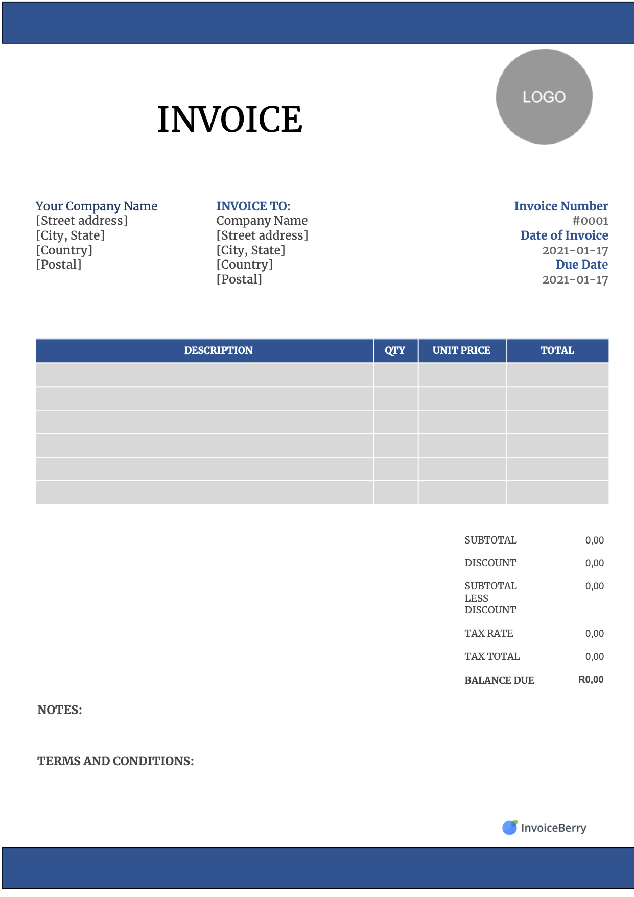 Free Invoice Templates Download - All Formats And Industries inside Free Invoice Templates Printable