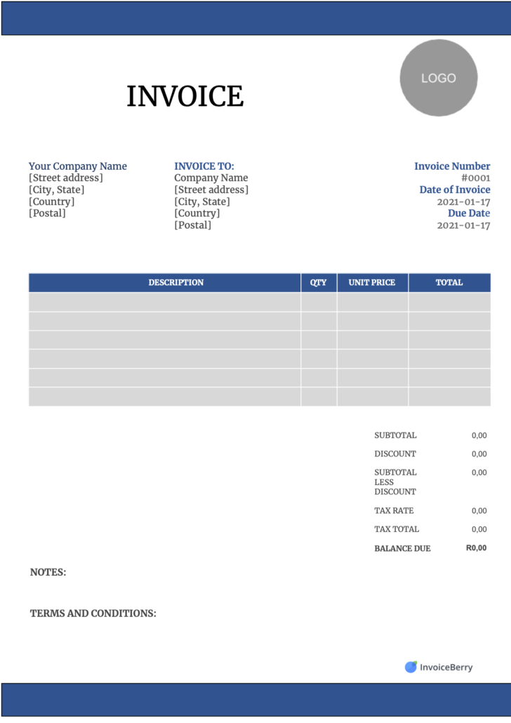 Invoice Templates Printable Free