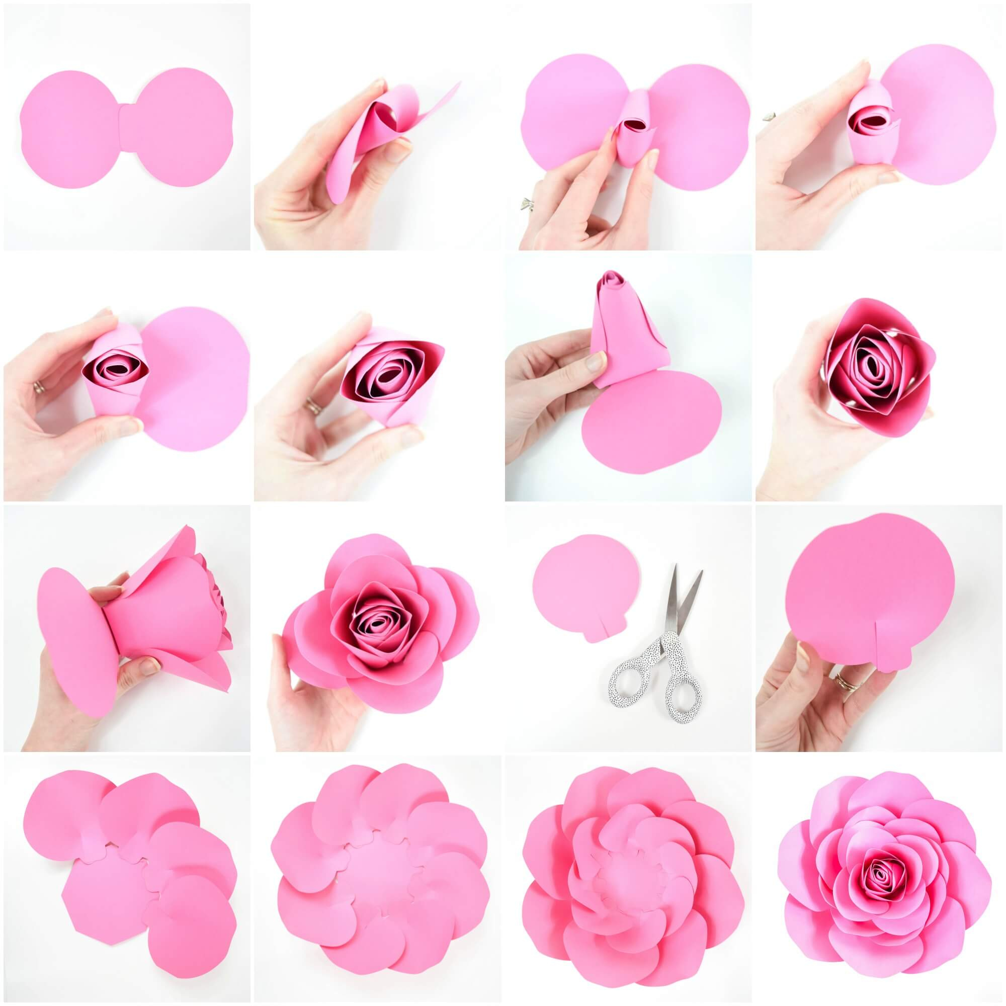 Free Large Paper Rose Template: Diy Camellia Rose Tutorial throughout Cut Out Printable Free Paper Flower Petal Templates