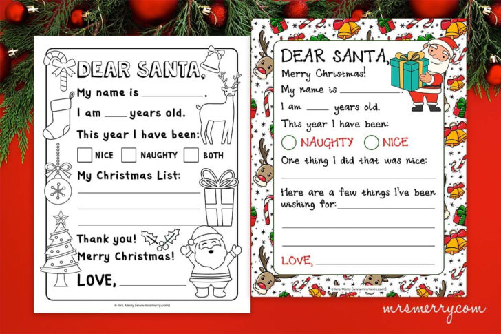 Free Printable Letter to Santa Template