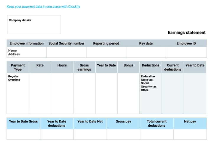 Printable Payroll Check Template