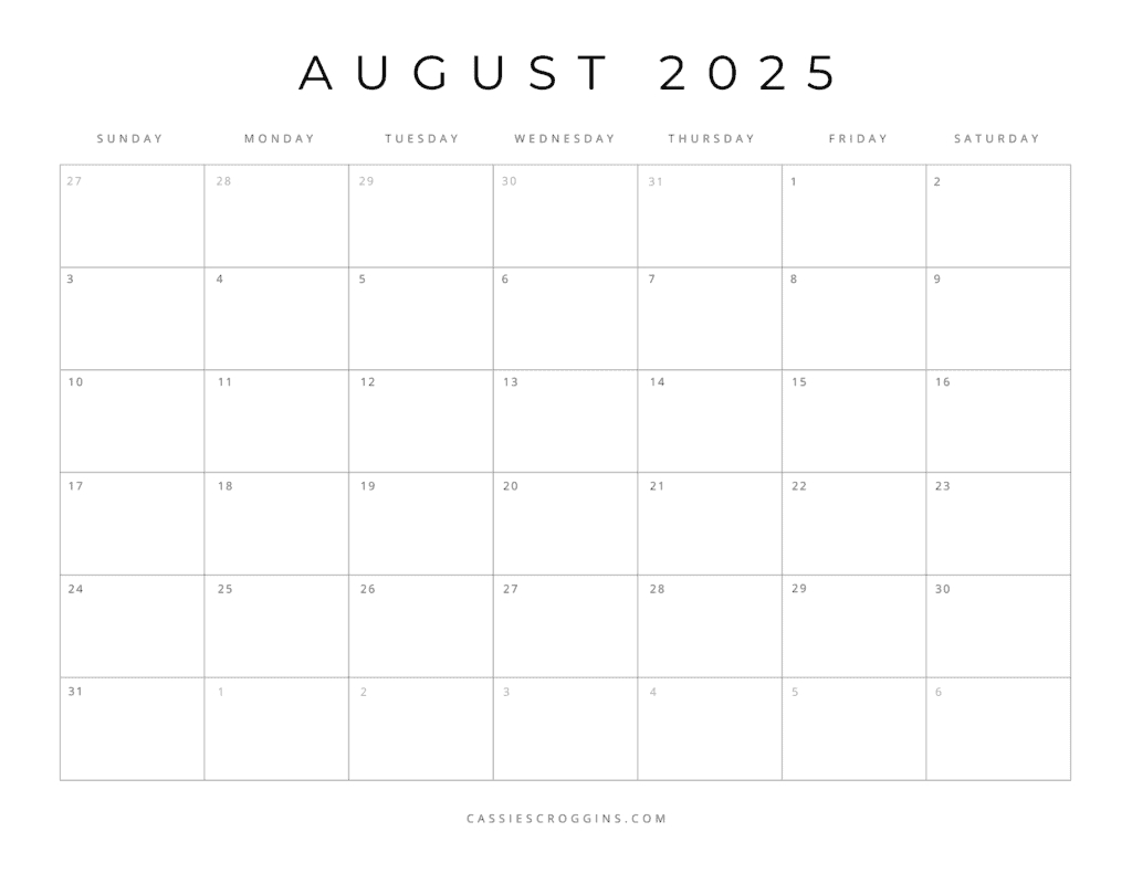 Free Printable 2025 Blank Calendar Templates (All 12 Months) in Free Printable Blank Calendar Template 2025