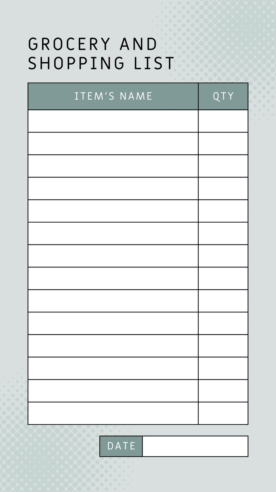 Free Printable And Customizable Grocery List Templates | Canva intended for Shopping List Template Printable