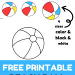 Free Printable Beach Ball Template And Coloring Page   For Printable Ghost Pool Ball Template