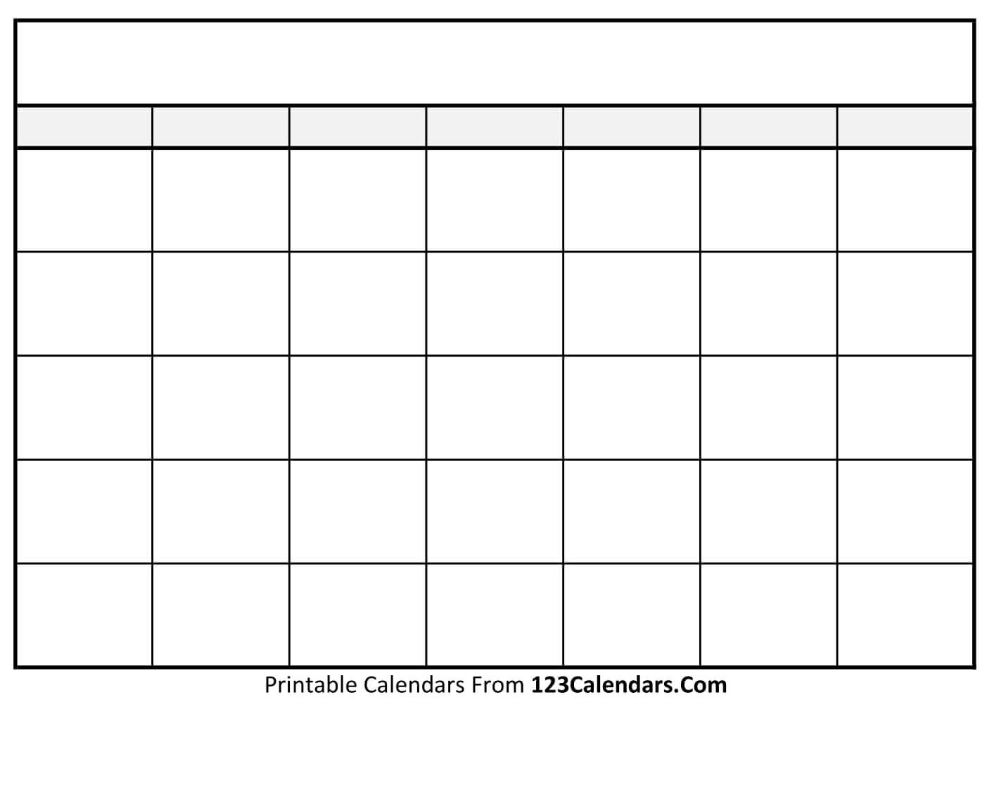 Free Printable Blank Calendar | 123Calendars inside Blank Printable Calendar Template