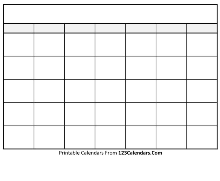 Printable Blank Calendar Template