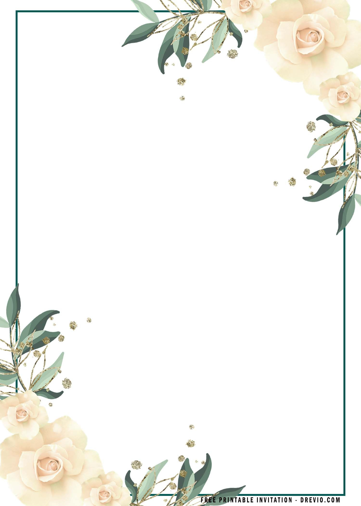 Free Printable) – Boho Flower Invitation Templates regarding Free Invitation Templates Printable