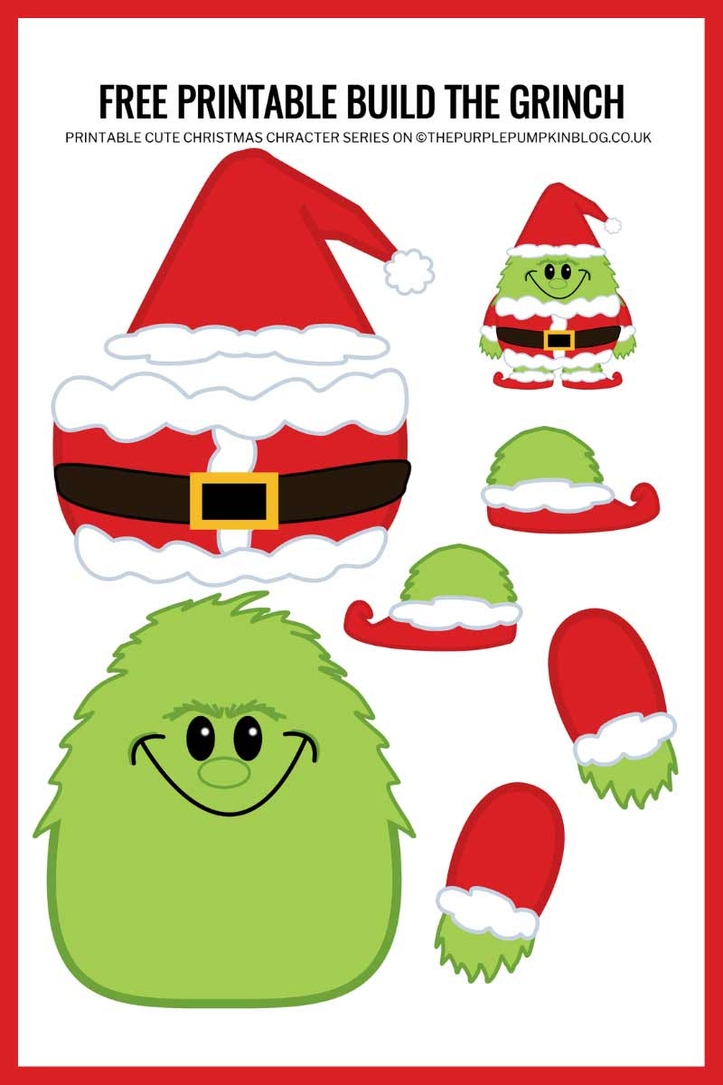 Free Printable Build The Grinch Paper Template (Christmas Craft) regarding Free Printable Grinch Template