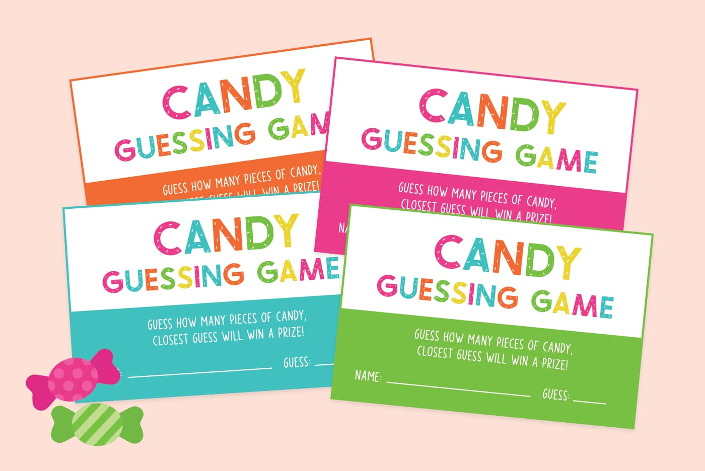 Free Printable Candy Guessing Game, Perfect For The Classroom regarding Free Printable Guess How Many Sweets in the Jar Template