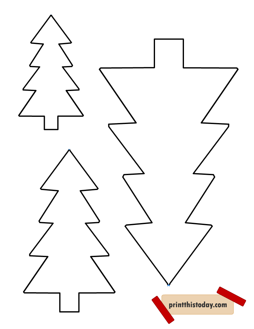 Free Printable Christmas Tree Templates for Christmas Templates Free Printable