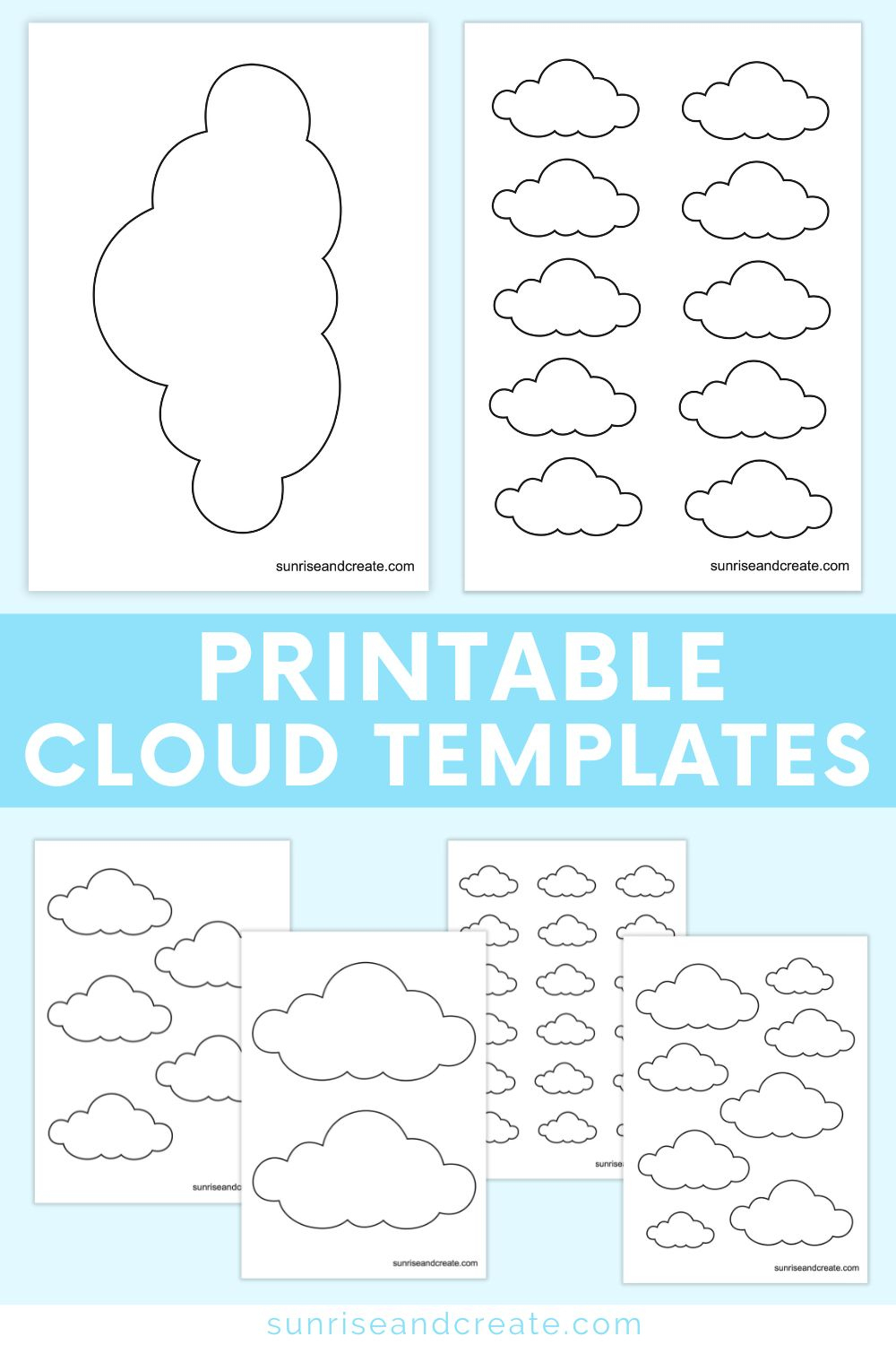 Free Printable Cloud Templates - Sunrise And Create for Free Printable Cloud Template