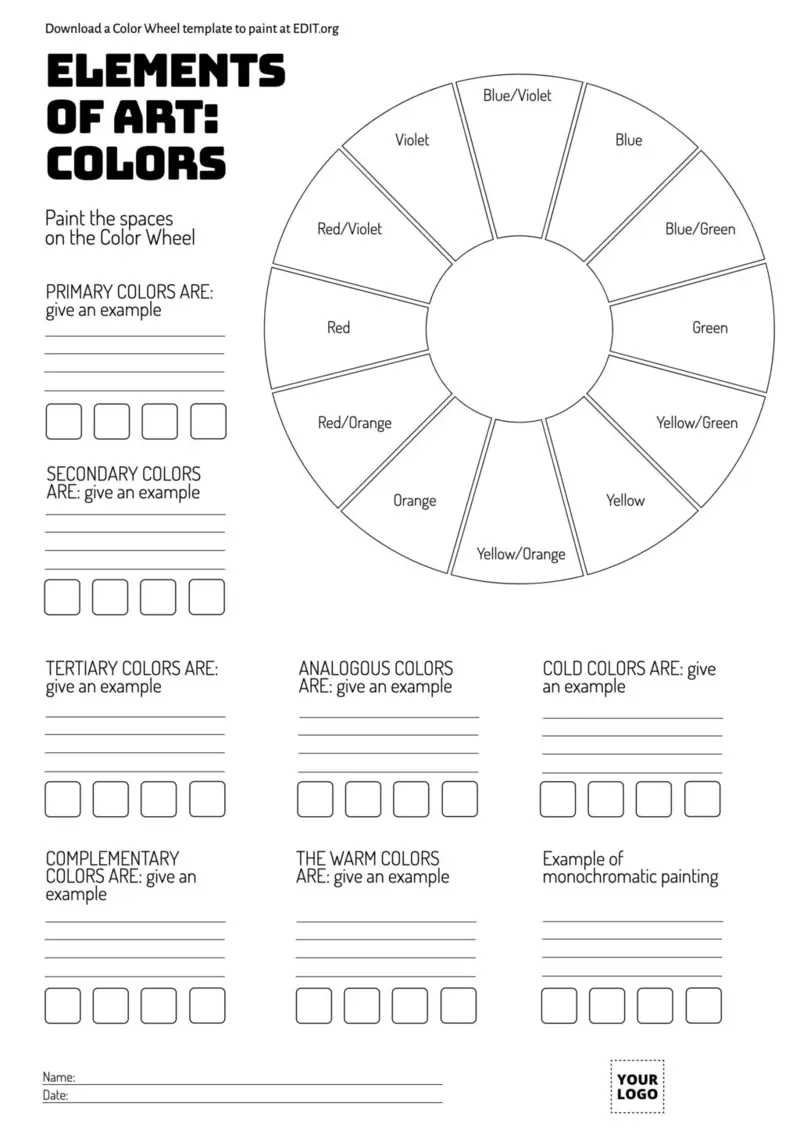 Free Printable Color Wheel Templates in Printable Color Wheel Template