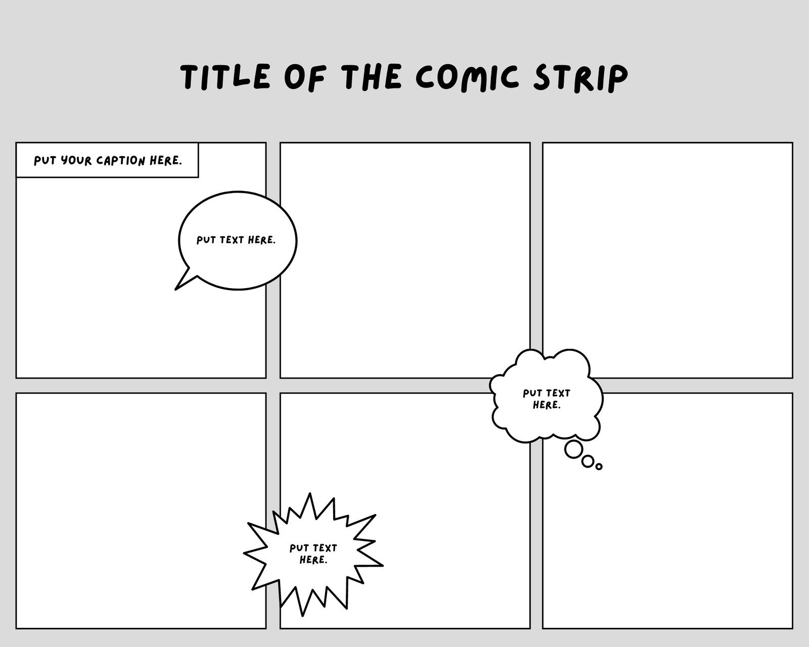 Free Printable Comic Strip Templates You Can Customize | Canva for Printable Comic Strip Template