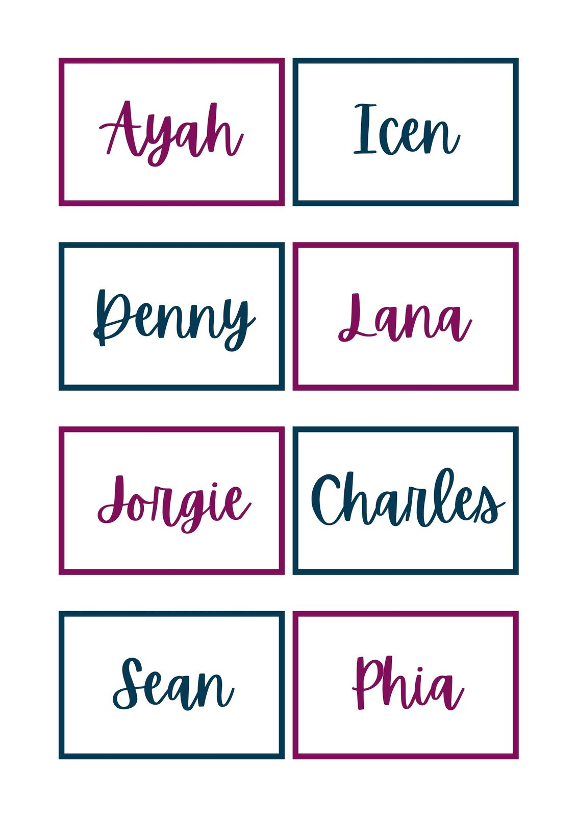 Free, Printable, Customizable Name Tag Templates | Canva pertaining to Editable Printable Name Tag Template