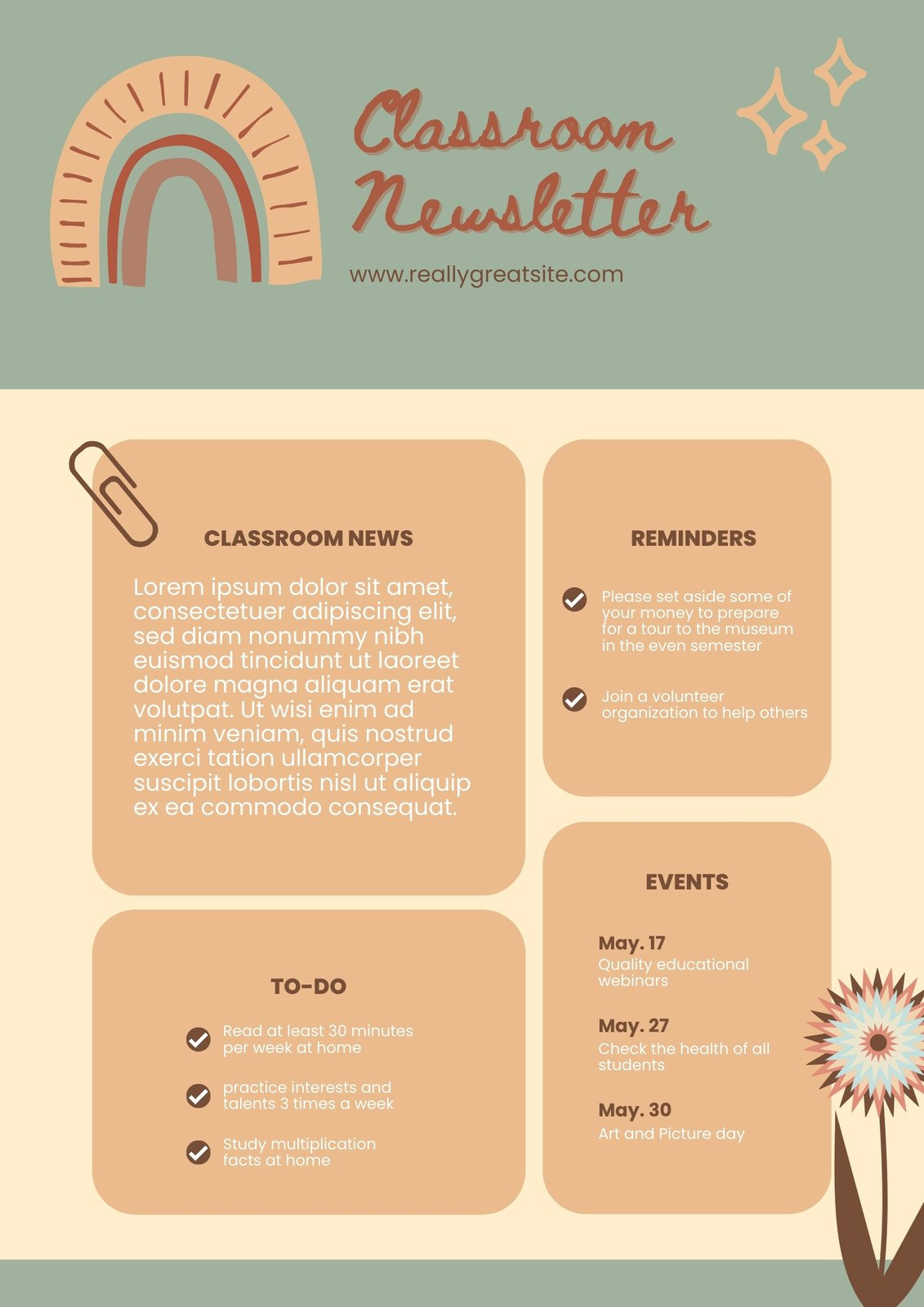 Free Printable, Customizable School Newsletter Templates | Canva with regard to Free Printable Newsletter Templates