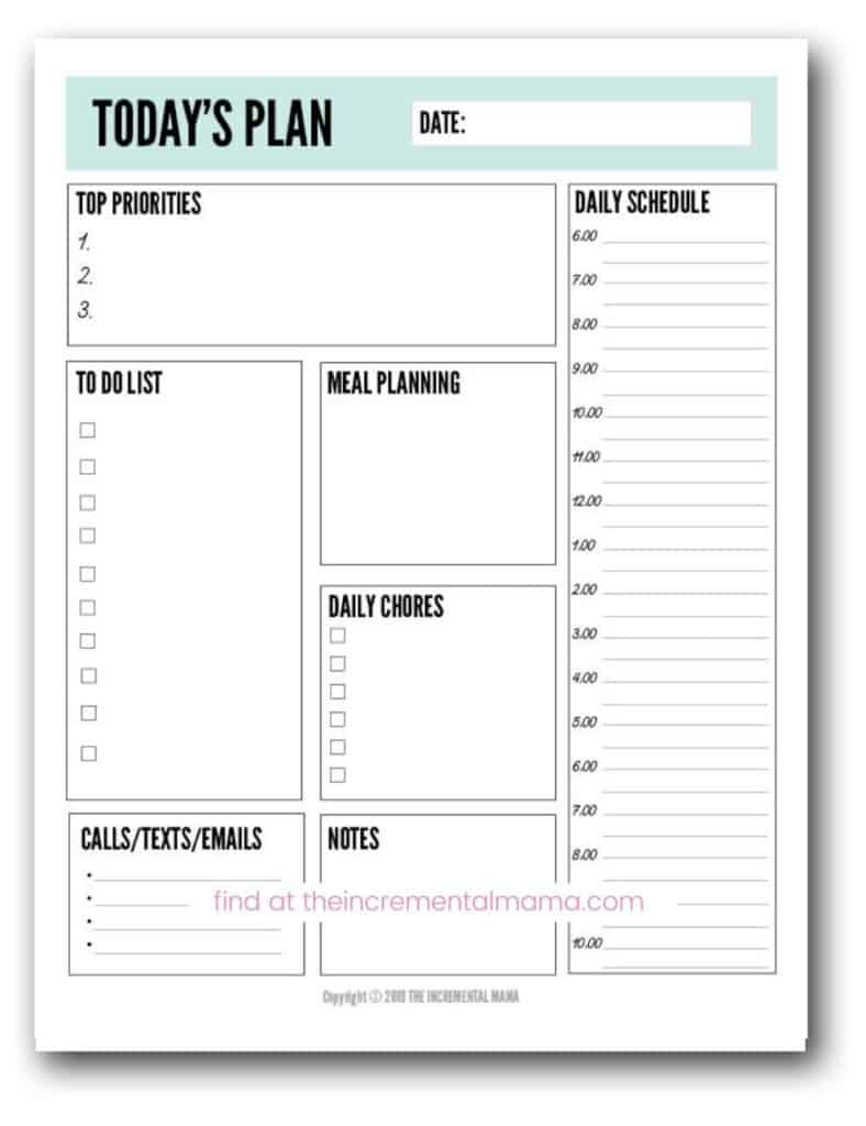 Free Printable Daily Planner Template To Get More Done in Day Planner Template Printable