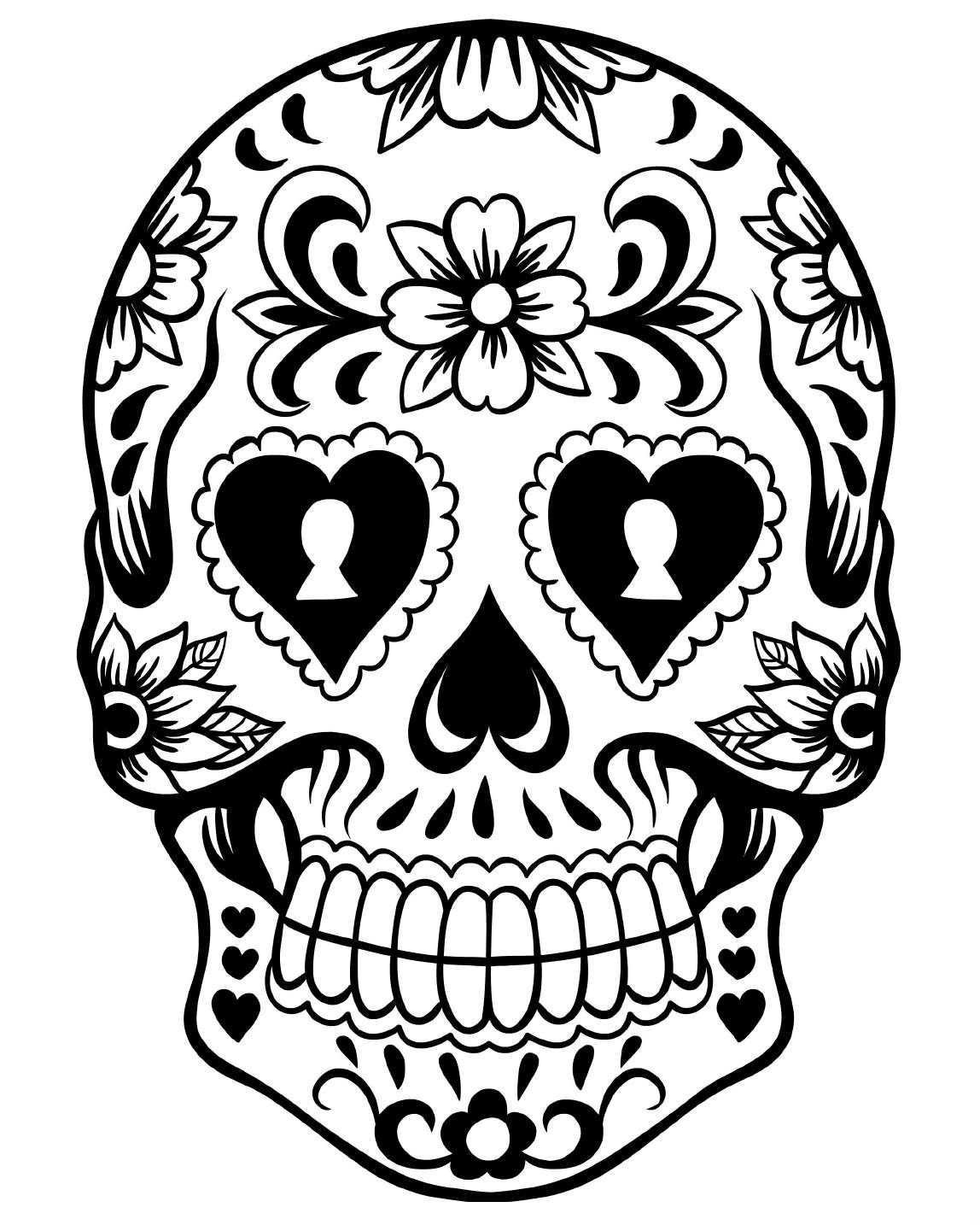 Free Printable Day Of The Dead Coloring Pages - Best Coloring throughout Day of the Dead Skull Template Printable Free