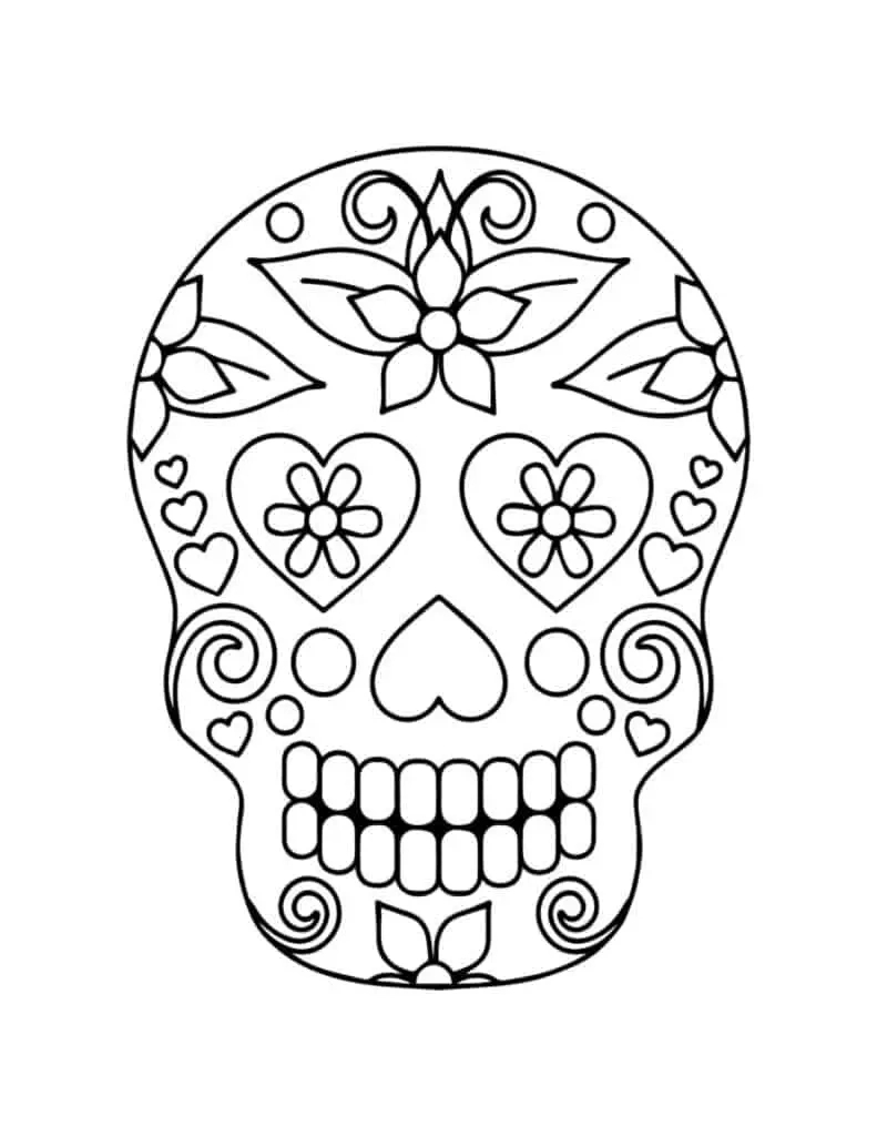 Free Printable Day Of The Dead Coloring Pages (For Kids And Adults pertaining to Day Of The Dead Skull Template Printable Free