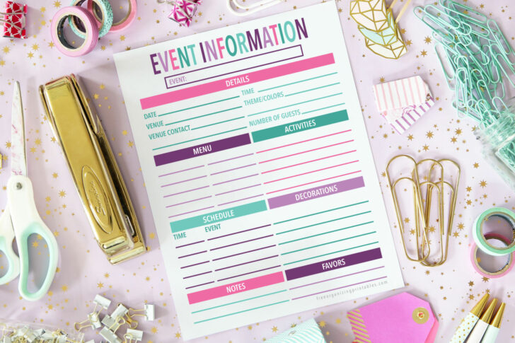 Printable Event Planning Template