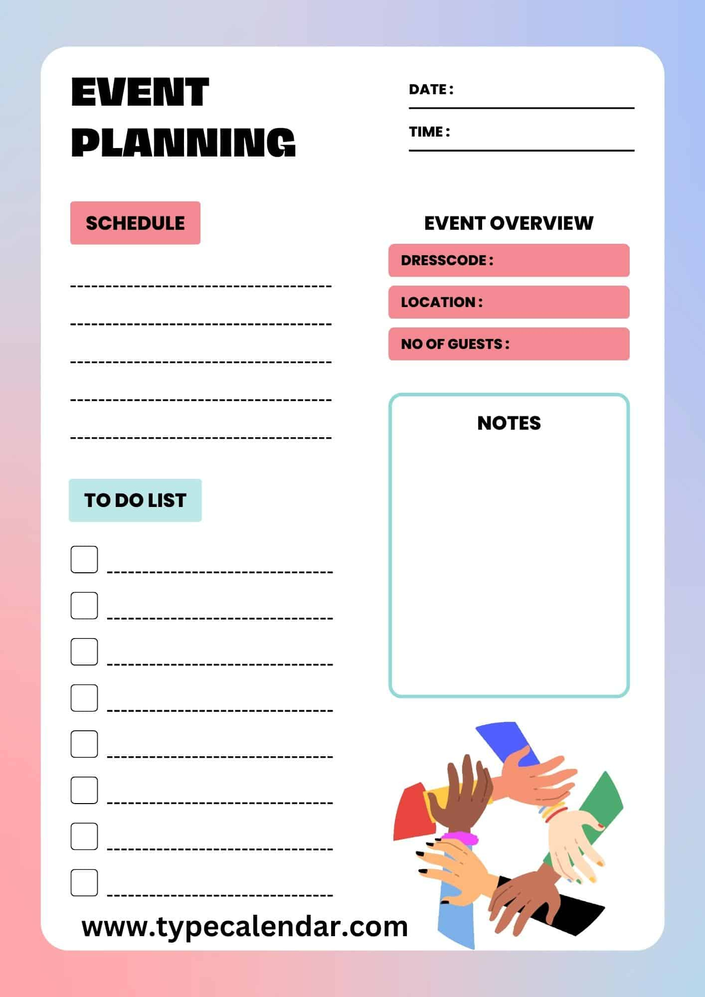 Free Printable Event Planning Templates [Word, Pdf, Excel] within Printable Event Planning Template