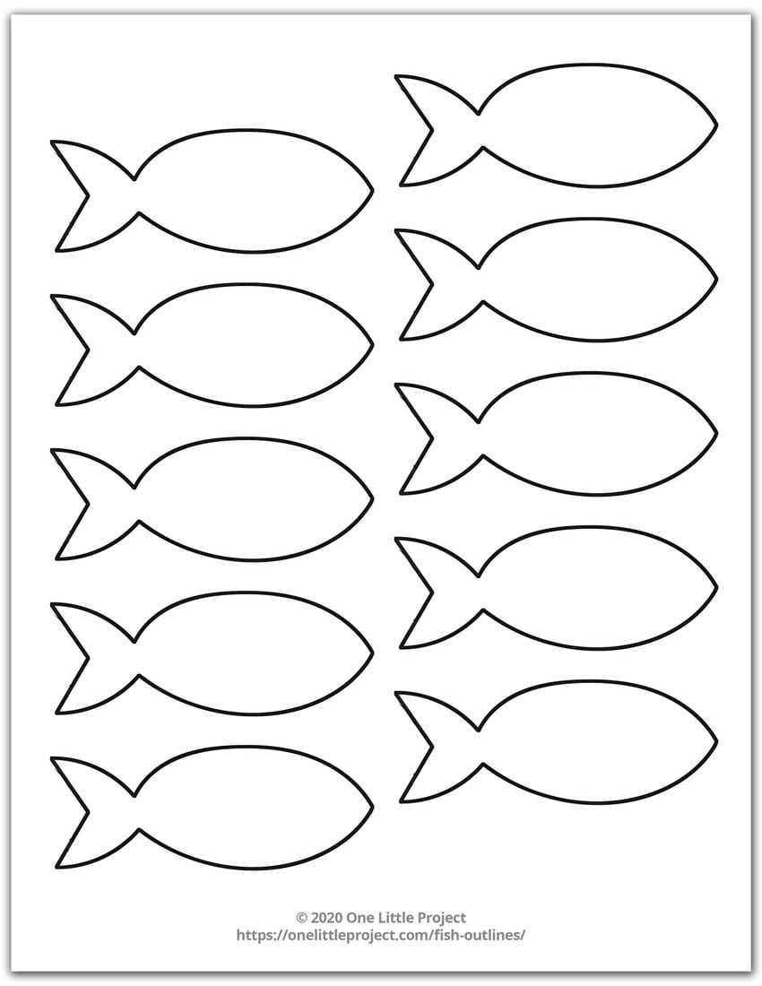 Free Printable Fish Outline Pages | Fish Templates - One Little with Free Fish Printable Template