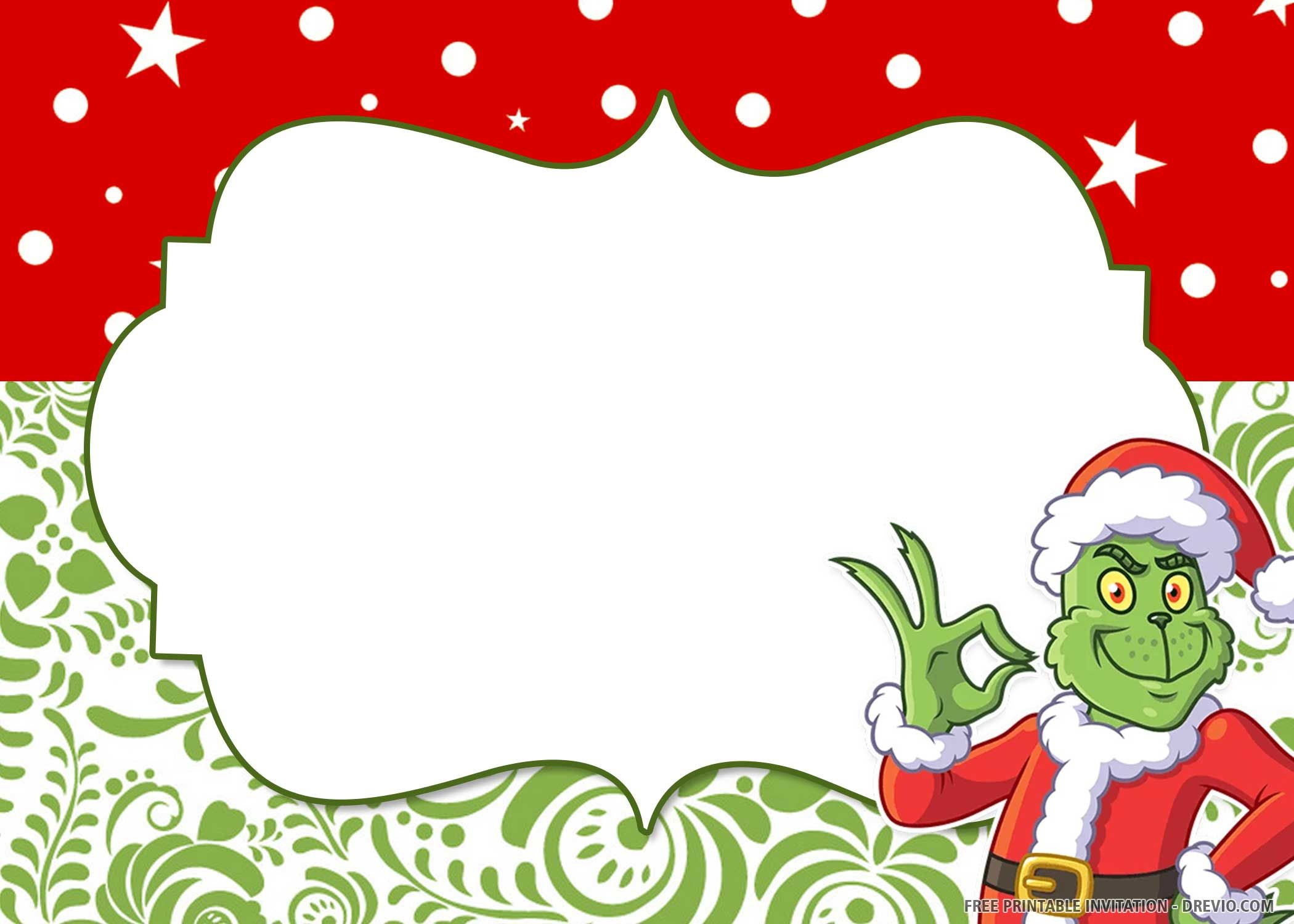 Free Printable) – Grinch Birthday Invitation Templates within Free Printable Grinch Template