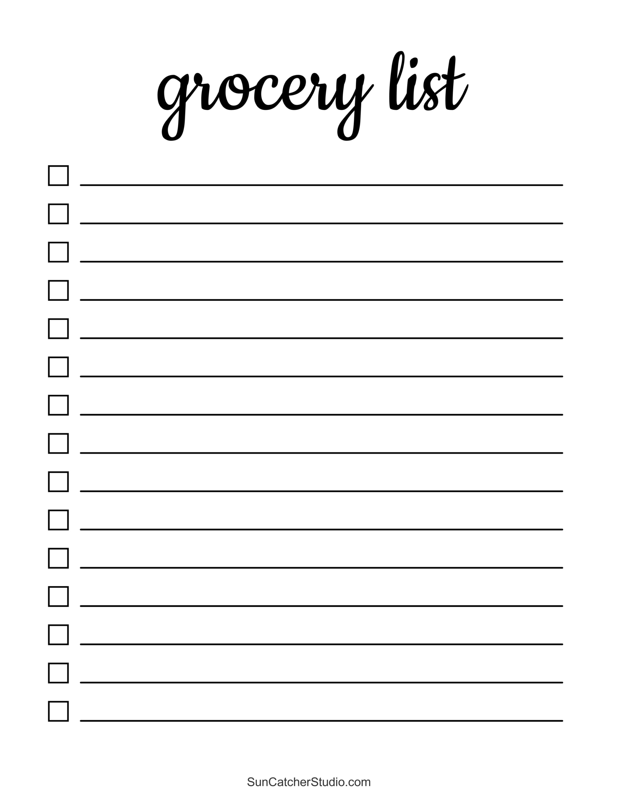 Free Printable Grocery List Templates (Pdf): Shopping Lists – Diy for Grocery List Template Free Printable