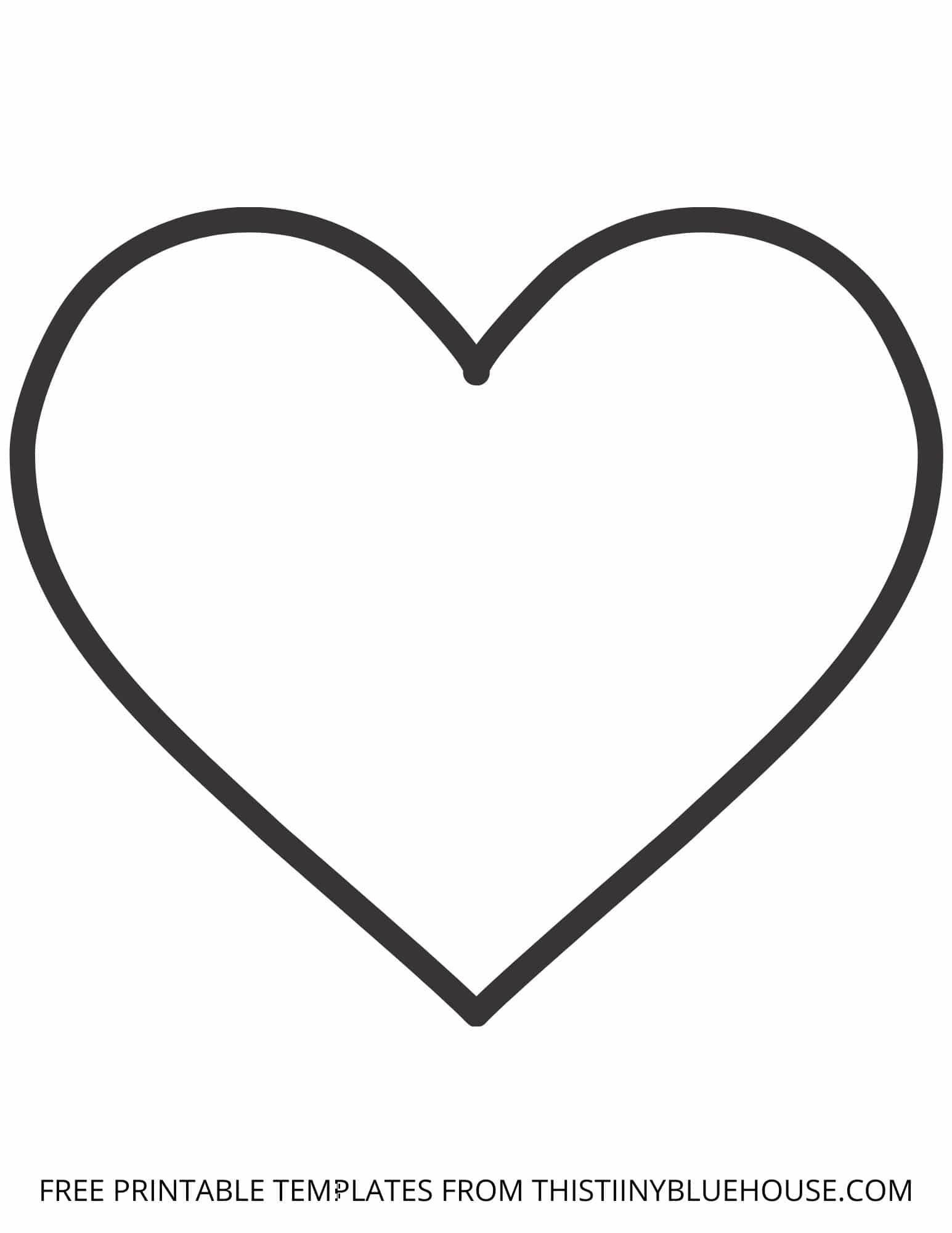 Free Printable Heart Template (6 Sizes Of Heart Outlines Small intended for Free Printable Heart Template