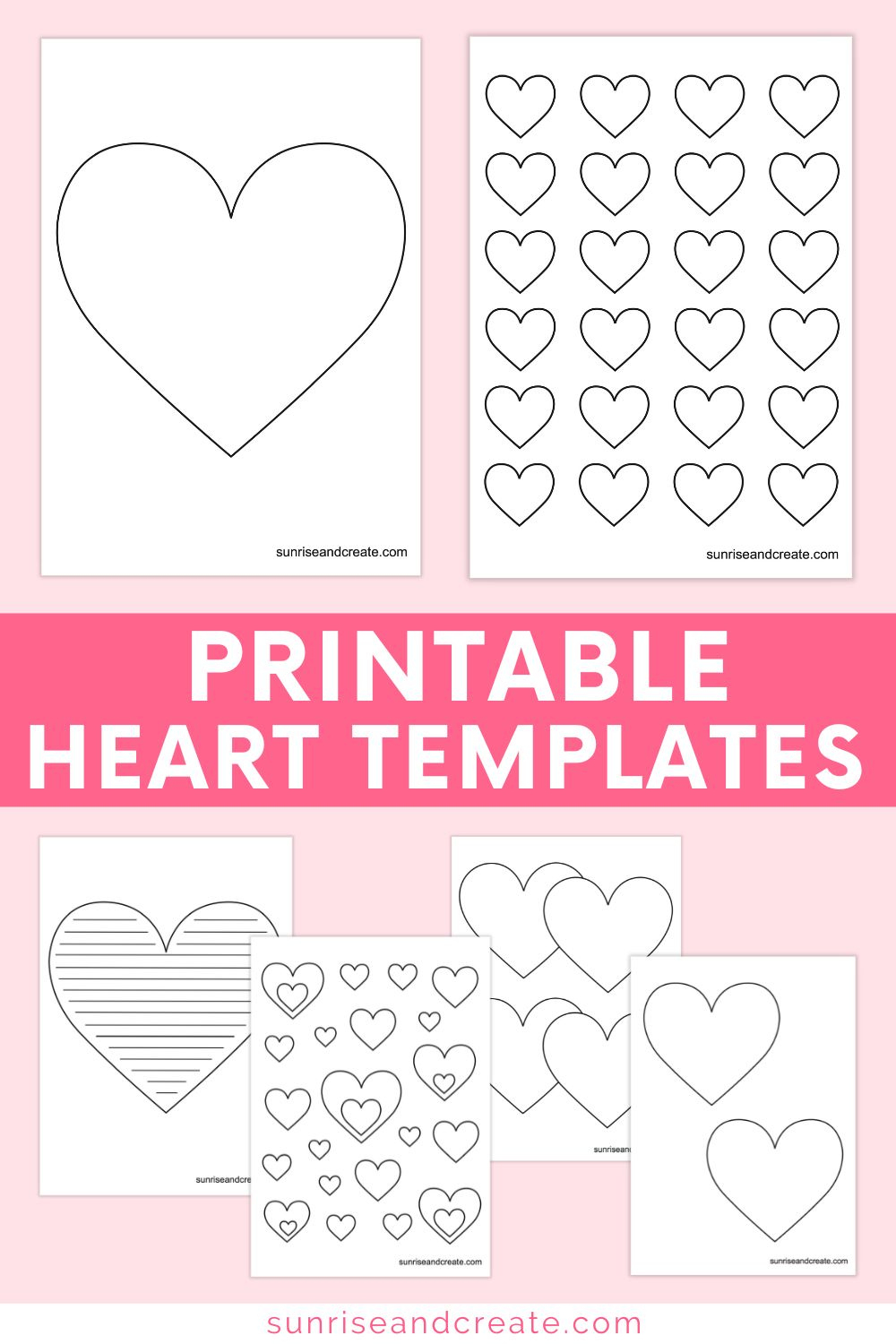 Free Printable Heart Templates (Different Sizes &amp;amp; Colored Hearts) for Free Heart Template Printable