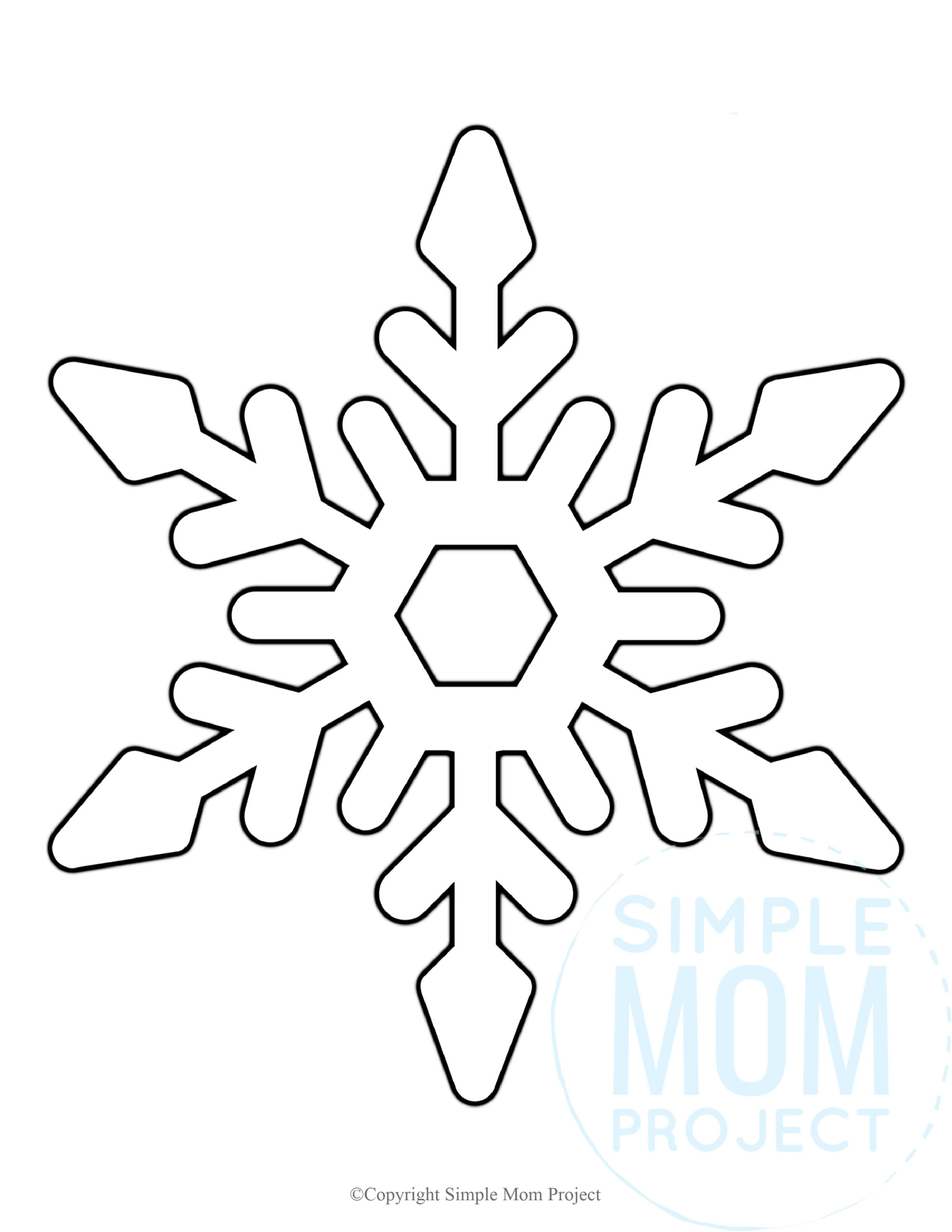 Free Printable Large Snowflake Templates – Simple Mom Project pertaining to Snowflake Template Free Printable