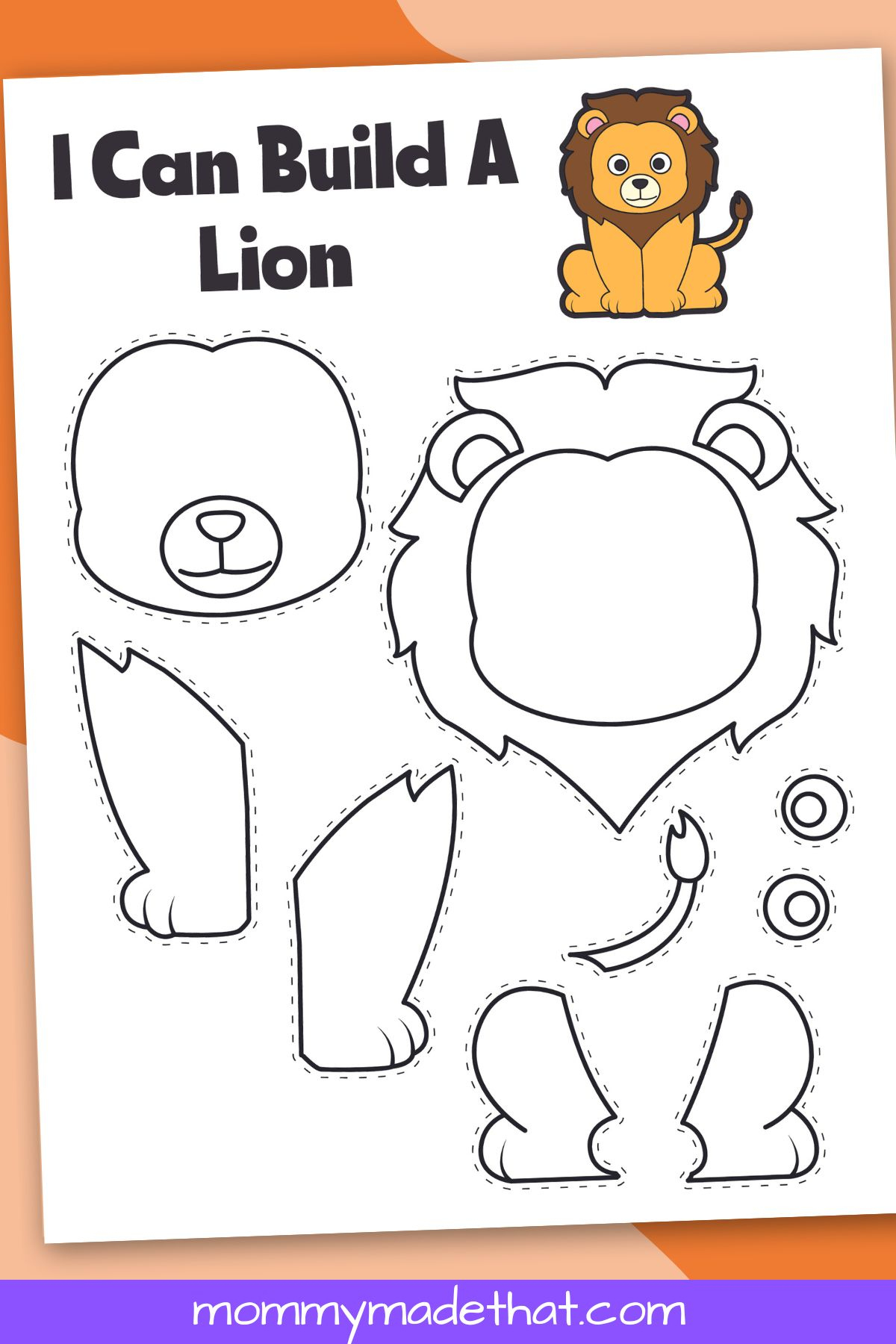 Free Printable Lion Craft Template for Lion Face Template Printable