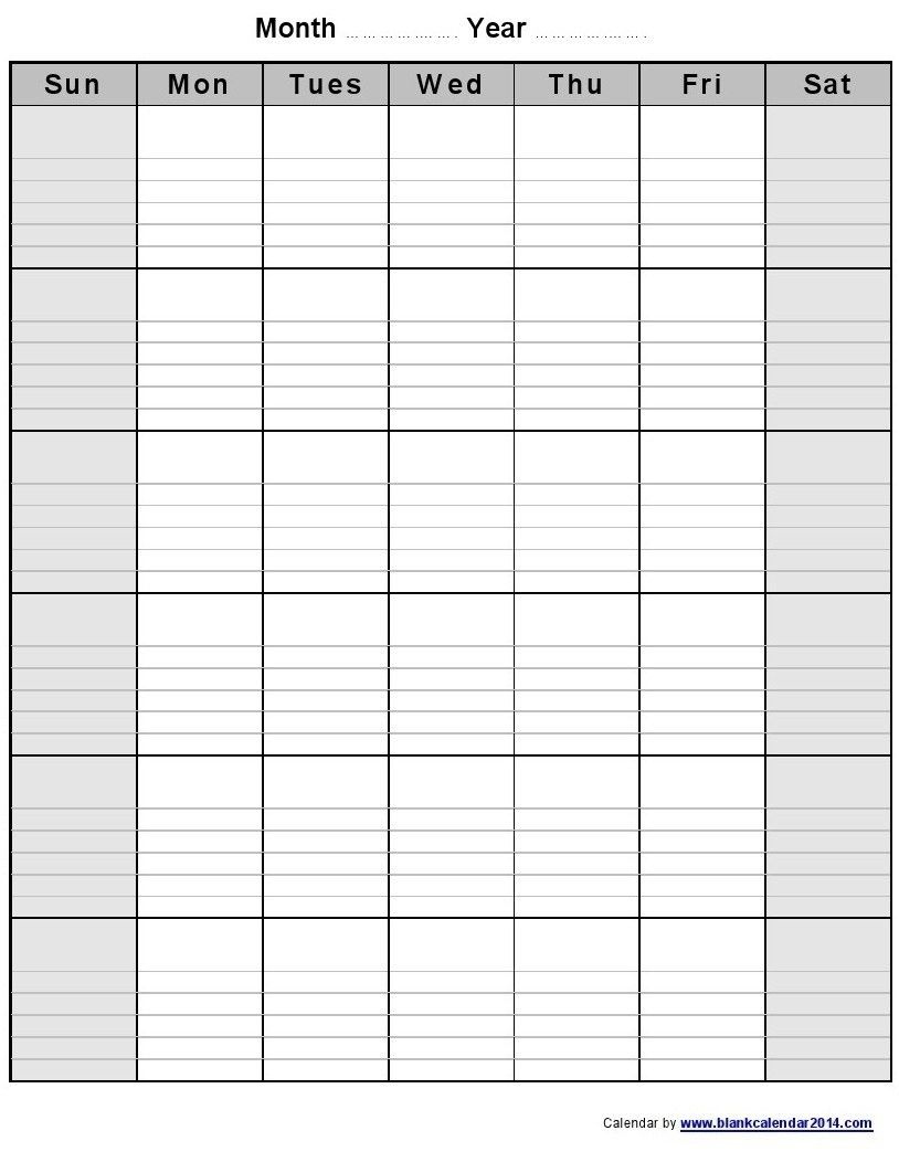 Free Printable Monthly Calendar With Lines within Monthly Free Printable Blank Calendar Template