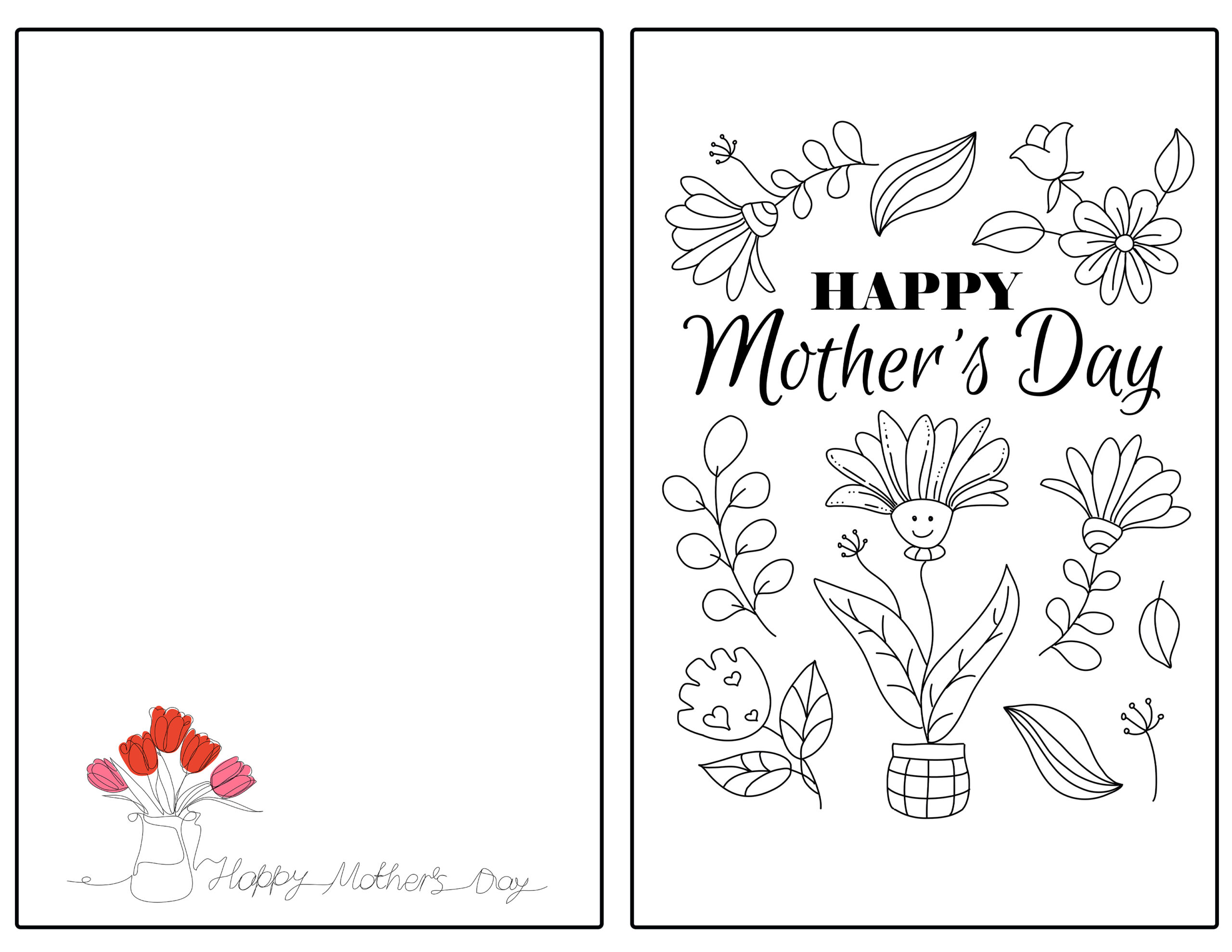 Free Printable Mother&amp;#039;S Day Cards To Color For Kids - Happy regarding Printable Mothers Day Card Template