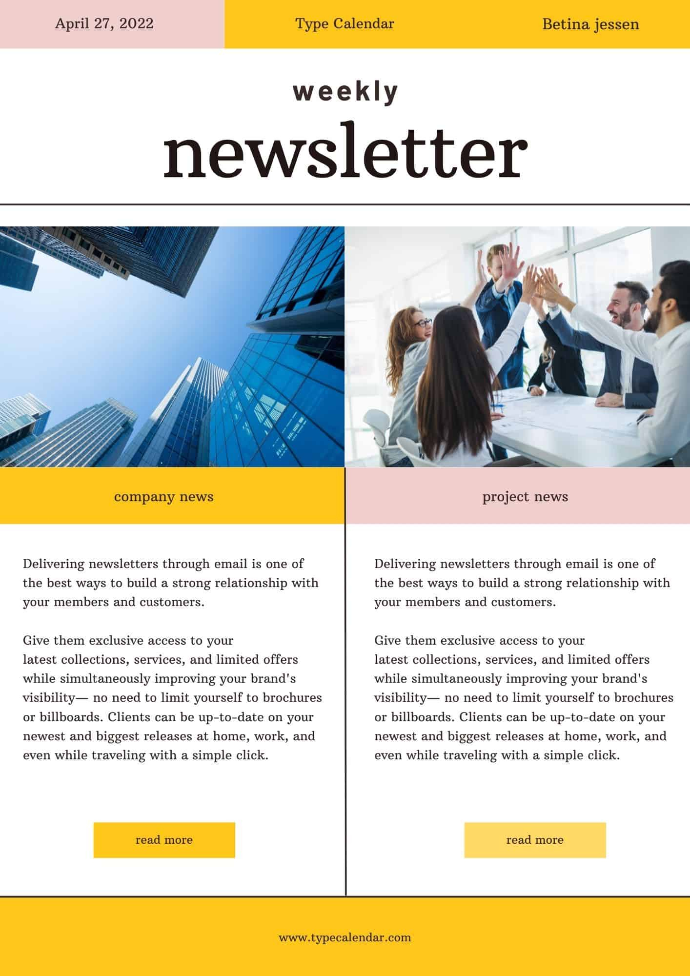 Free Printable Newsletter Templates [Editable Pdf, Word, Excel] with Free Printable Newsletter Templates