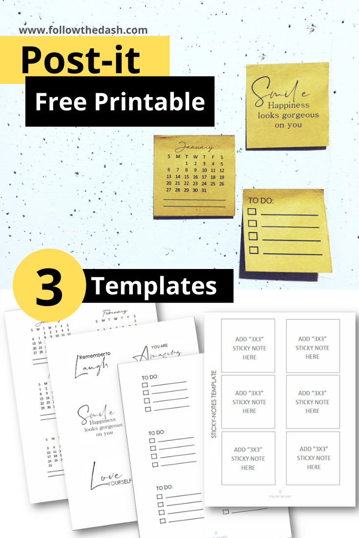 Free Printable Post-It Notes in Post It Printable Template