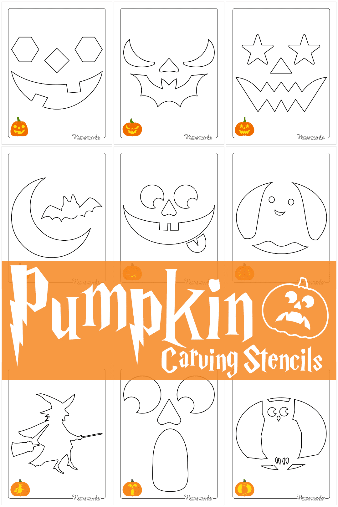 Free Printable Pumpkin Carving Stencils &amp;amp; Templates For Halloween for Printable Halloween Pumpkin Template