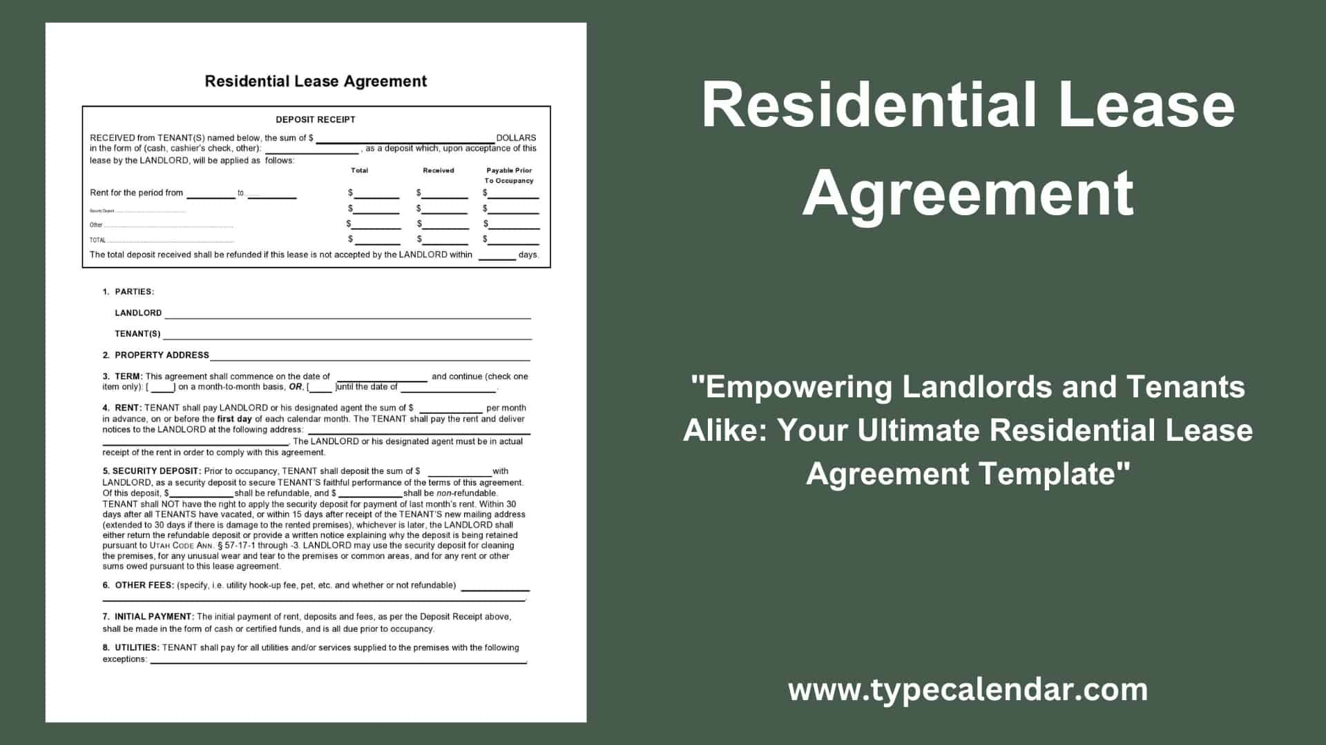 Free Printable Residential Lease Agreement Templates [Pdf, Excel] with regard to Printable Residential Lease Agreement Template